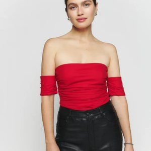 Reformation - Adan Top - Red - Sz 4